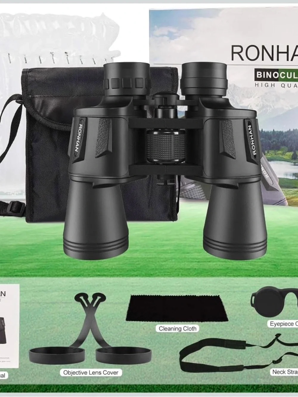 20x50 Black Binoculars with 26mm Eyepieces